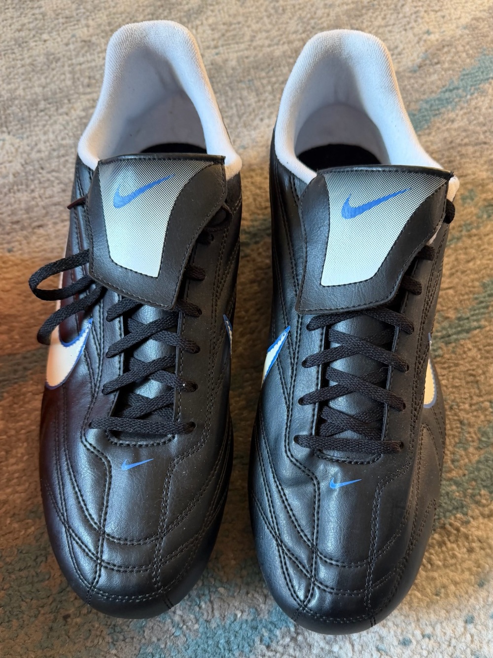 Nike Premier II FG Soccer Cleats Black/White/Blue Lace-Up Low Top Size 13